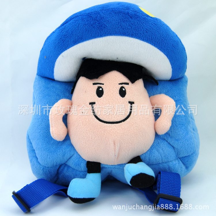 深圳厂家来图定制卡通蘑菇书包 幼儿毛绒背包打样与价格全解析